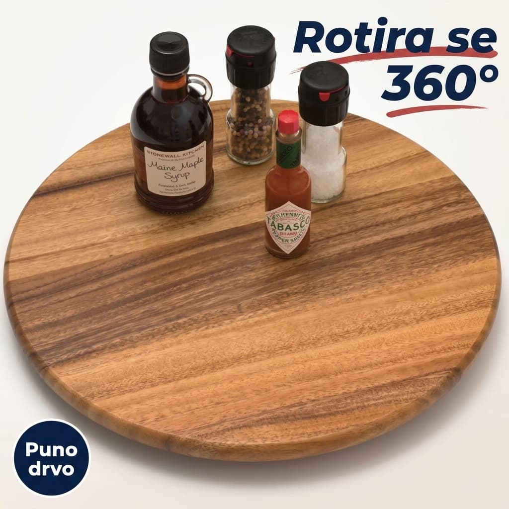 Rotirajuća drvena daska za serviranje